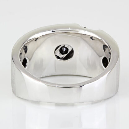 Men's 10k White Gold Black Moissanite Wedding Band Ring by Sai Krishna