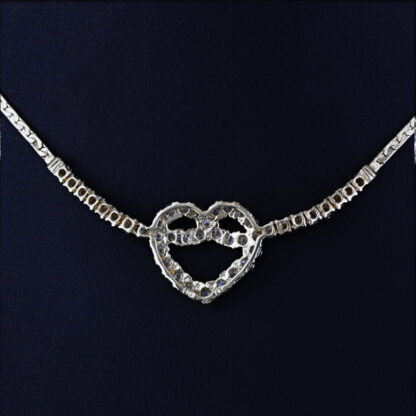 14k Yellow Gold Diamond Heart Knot Anniversary Necklace