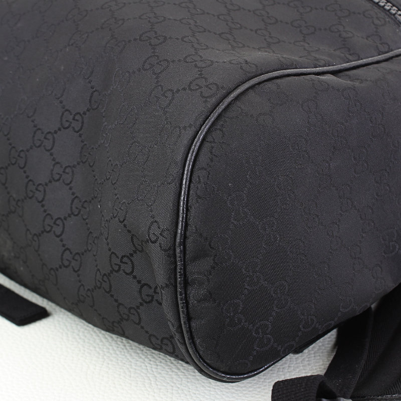 Men's GUCCI Logo Leather Logo Nylon Large Capacity schoolbag Backpack -  KICKS CREW