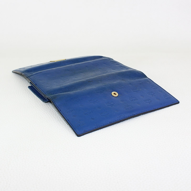 MCM TRIFOLD WALLET IN VINTAGE JAQUARD MONOGRAM - Wallet - blue 