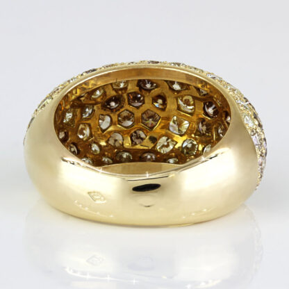 Cartier 18k Yellow Gold 4-Carat Diamond Sauvage Dome Ring c.1994