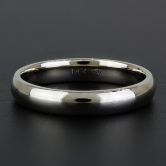 14k White Gold Men's Comfort Wedding Band Ring by Tessler & Weiss