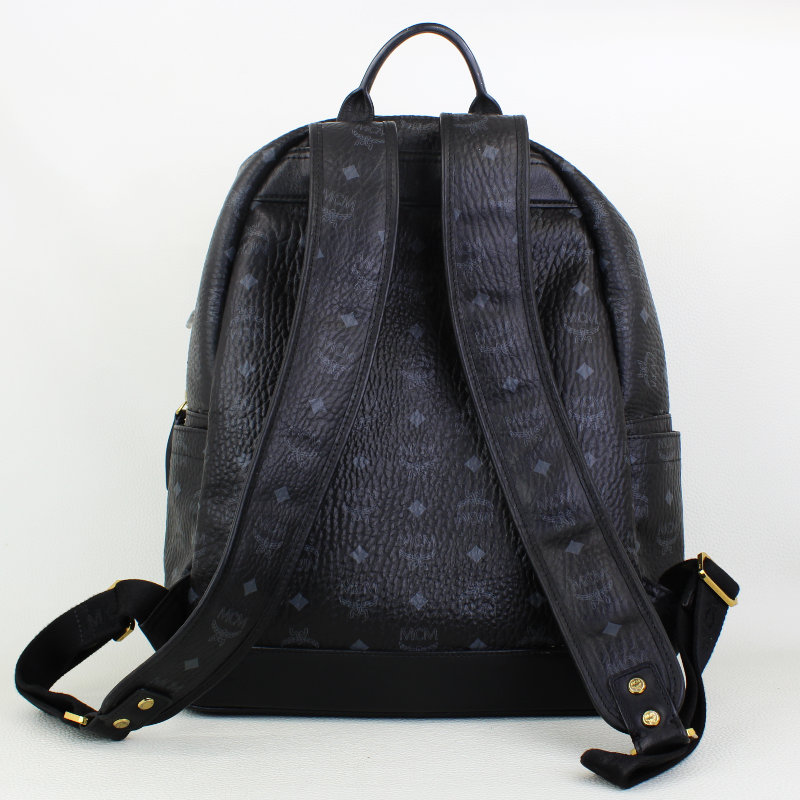 MCM Visetos Studded Medium Stark Black Backpack - A&V Pawn