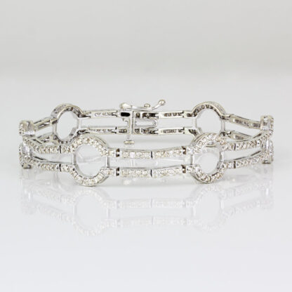 Vintage 14k White Gold Diamond Anniversary / Cocktail Bracelet