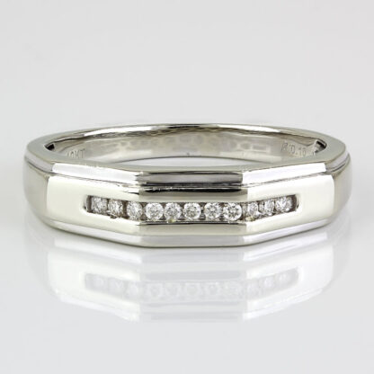 10k White Gold Men's Diamond Anniversary Band Wedding Ring