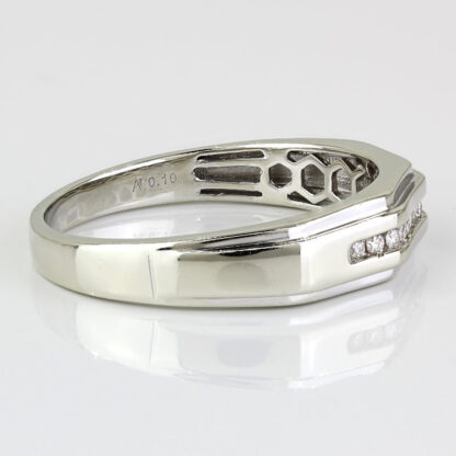 10k White Gold Men's Diamond Anniversary Band Wedding Ring - Image 3