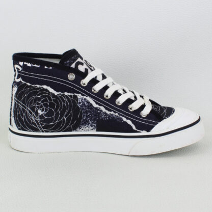 Chanel Graffiti Printed Fabric High Top Logo Sneakers