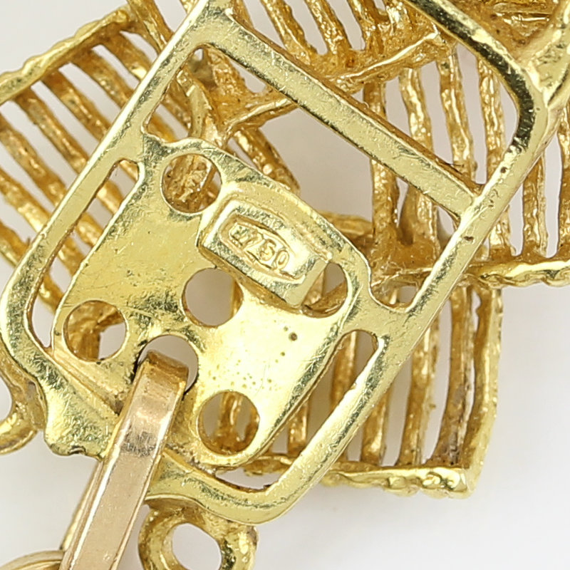 Vintage 18k Yellow Gold Diamonds + Sapphire Statement Necklace - France ...