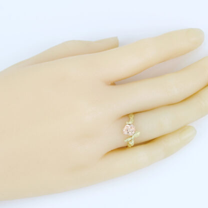 14k Two-Tone Rose Flower and Leaves Ring - Image 7