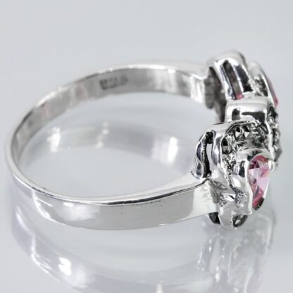 Sterling Silver Pink Gemstone Bow Ring - Image 4