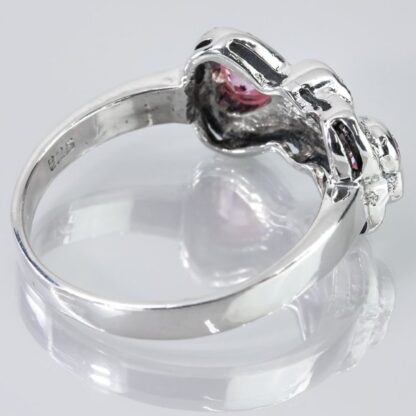 Sterling Silver Pink Gemstone Bow Ring - Image 9