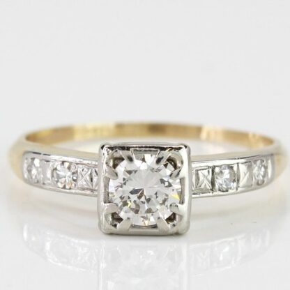 14k Yellow Gold Vintage Diamond Engagement Ring