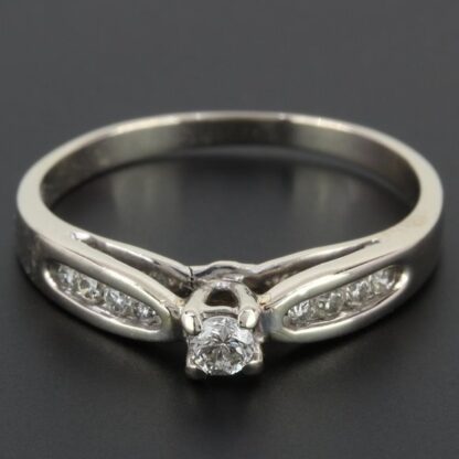 10k White Gold Diamond Engagement Ring - Image 6