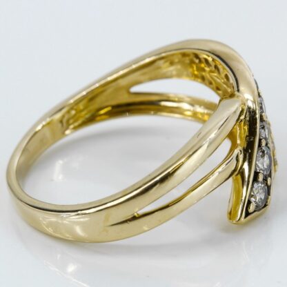 14k Yellow Gold Diamond Split Shank Cocktail / Anniversary Ring - Image 3