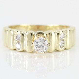 14K Yellow Gold Half Carat Diamond Engagement Ring