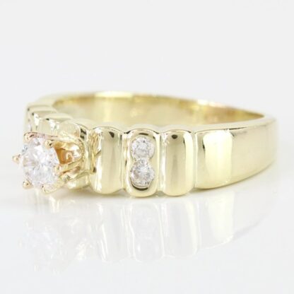 14K Yellow Gold Half Carat Diamond Engagement Ring - Image 2