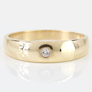 14K Yellow Gold Diamond Men's Anniversary / Wedding Band Ring