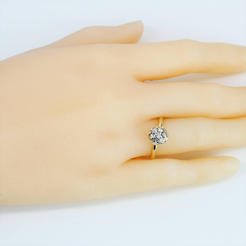 14k Yellow Gold 7Diamond Flower Anniversary Ring A&V Pawn