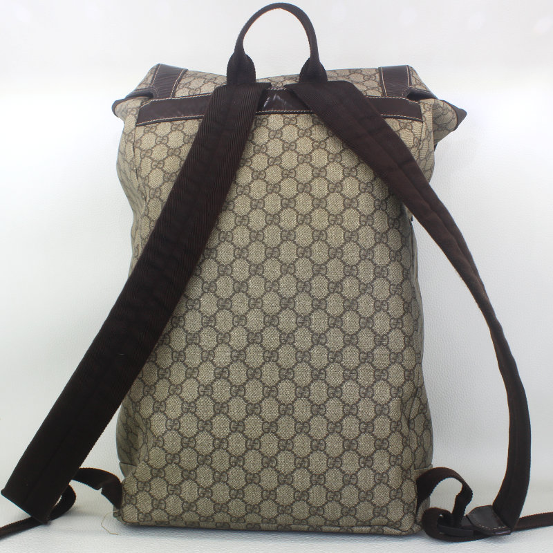 GUCCI Soft GG Supreme Monogram Courrier Web Double Buckle Backpack