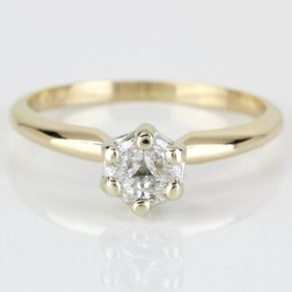 14k Yellow Gold Marquise-cut Diamond Engagement Ring