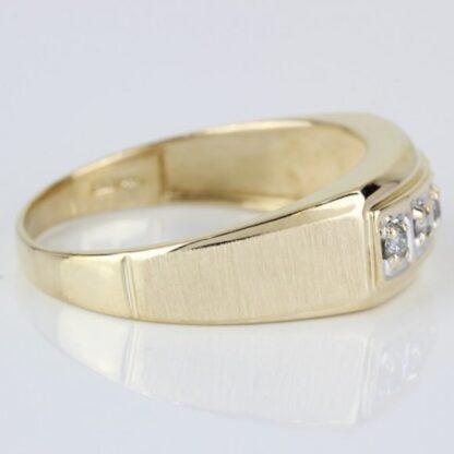 Vintage 14k Yellow Gold 5-Diamond Wedding Ring Band by O.C. Tanner Jewelry Co.