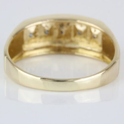 Vintage 14k Yellow Gold 5-Diamond Wedding Ring Band by O.C. Tanner Jewelry Co.