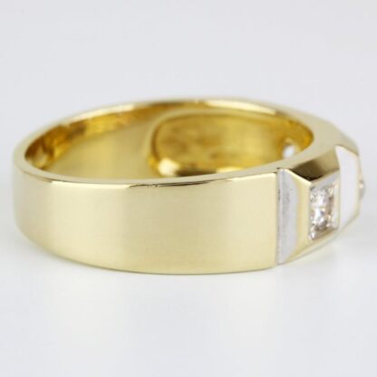 Vintage Men's 14k Yellow Gold Cubic Zirconia CZ Wedding Band Ring - Image 3