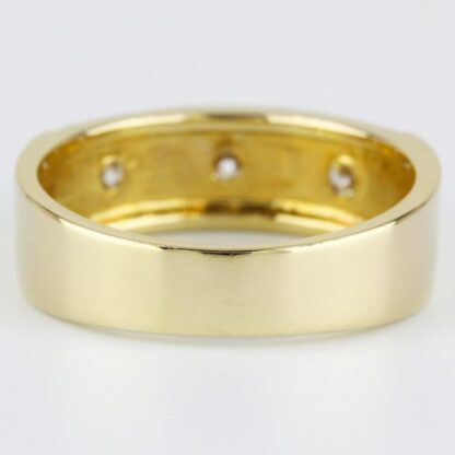 Vintage Men's 14k Yellow Gold Cubic Zirconia CZ Wedding Band Ring - Image 4