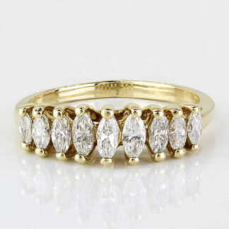 14k Yellow Gold Marquise-cut Diamond Anniversary Band / Wedding Ring (Copy)