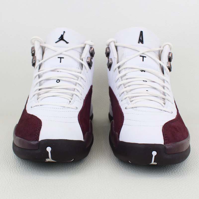 Burgundy and white jordan on sale 12