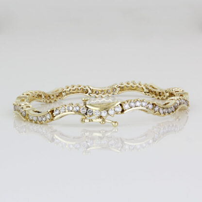 14k Yellow Gold 80-Diamond Tennis Bracelet - 7" - Image 2