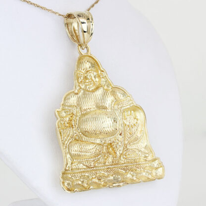 10k Yellow Gold Diamond-Cut Large Buddha Pendant