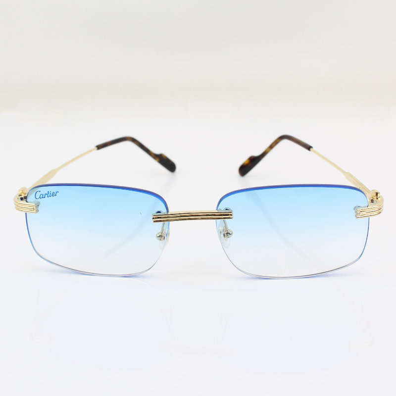 Cartier Rectangle Sunglasses - CT0271S - Gold/Blue