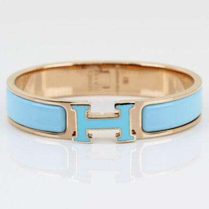 Hermes Clic H Bracelet - Light Blue - 7.5"