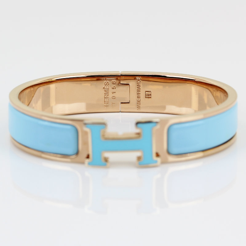 Hermes Clic H Bracelet - Light Blue - 7.5"