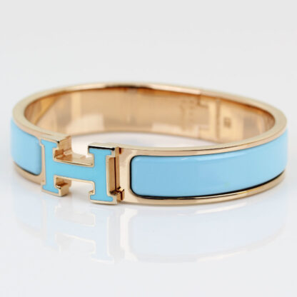 Hermes Clic H Bracelet - Light Blue - 7.5"