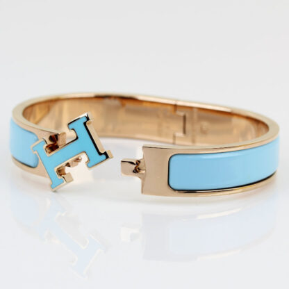 Hermes Clic H Bracelet - Light Blue - 7.5"