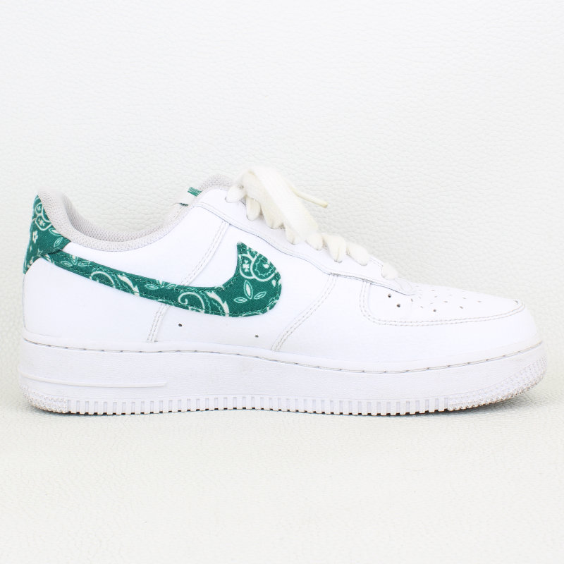 Nike Air Force 1 Low '07 Essential White Green Paisley- Size 9W/7.5M - Au0026V  Pawn
