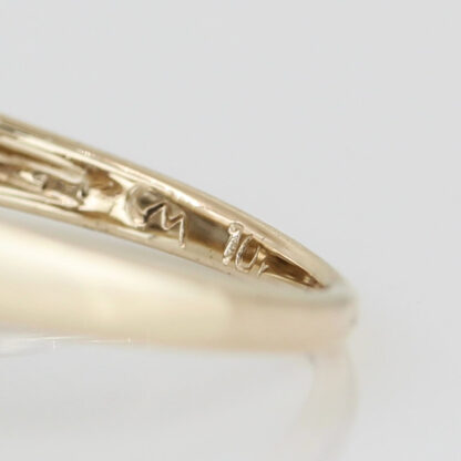 10k Two-tone Gold Round & Baguette Diamond Heart Ring