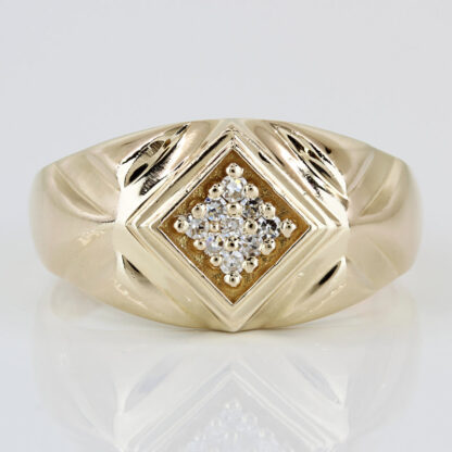 Vintage 14k Yellow Gold Diamond Wedding Band Ring