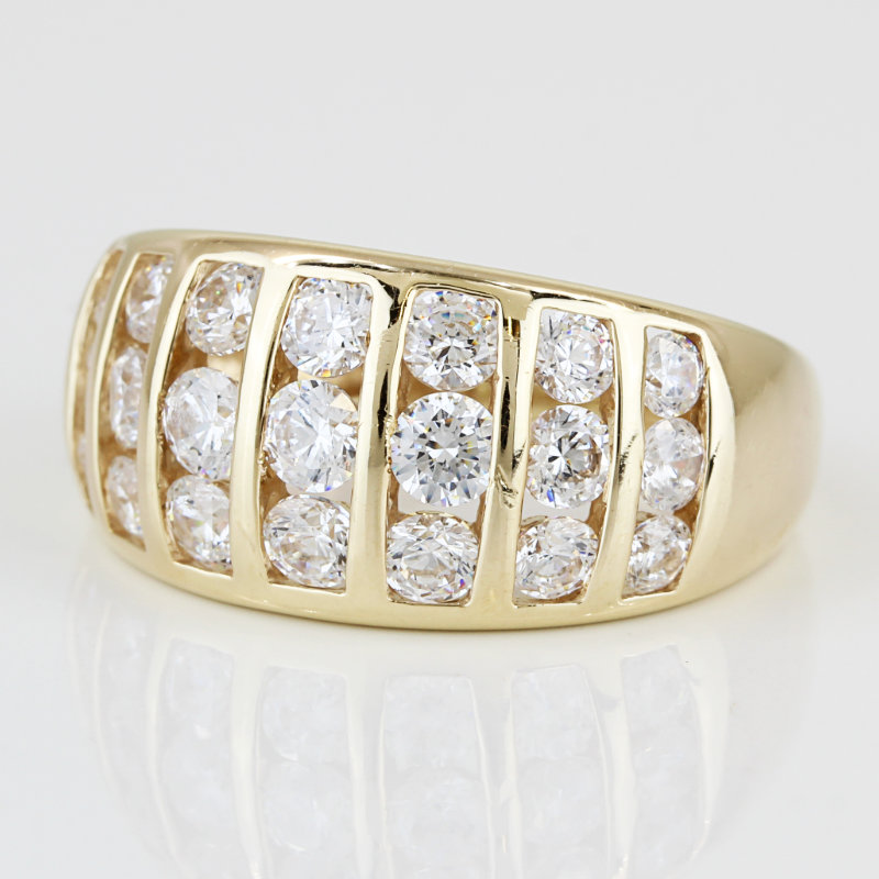 14k Yellow Gold CZ Cubic Zirconia Band Ring