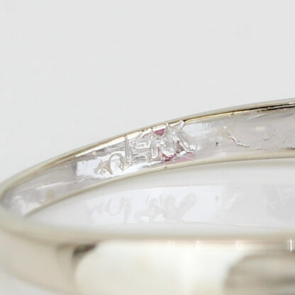 14k White Gold Diamond & Lab-Created Ruby Solitaire Anniversary Band Ring