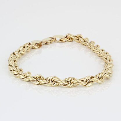 10k Yellow Gold Rope Bracelet 7.25"