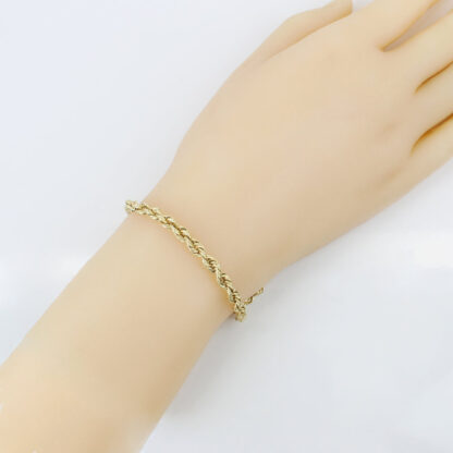 10k Yellow Gold Rope Bracelet 7.25" - Image 4