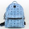 Authentic MCM Visetos Large Side Stud Stark Backpack - Blue! RARE! ? MCM Stark Backpack Checkerboard Visetos Med/Large BLUE And  main image 4