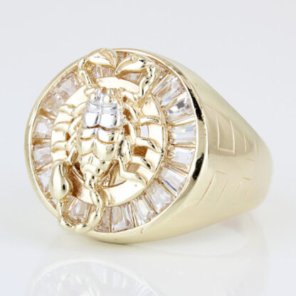 10K Two-Tone Gold Scorpion CZ Cubic Zirconia Statement Ring