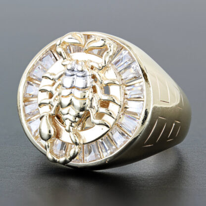 10K Two-Tone Gold Scorpion CZ Cubic Zirconia Statement Ring - Image 7