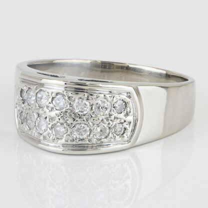 14KWG Pave Diamond Retro Anniversary Band Cocktail Ring by FDC - Image 2