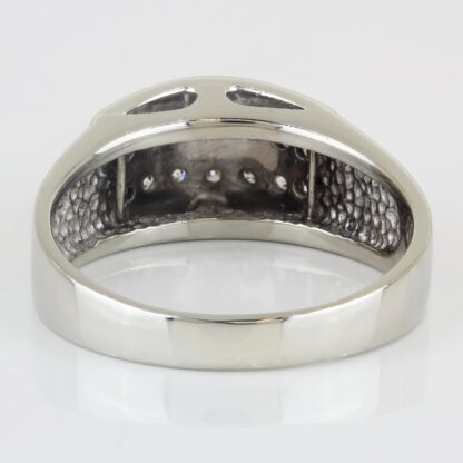 14KWG Pave Diamond Retro Anniversary Band Cocktail Ring by FDC - Image 4