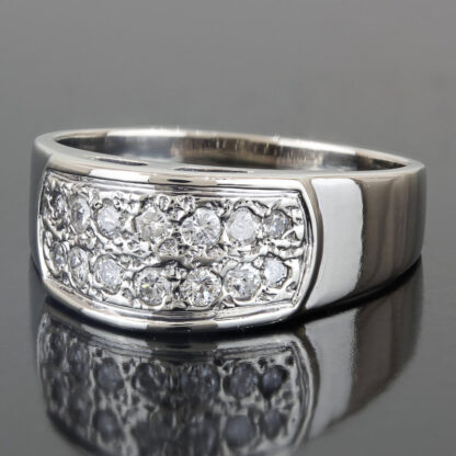 14KWG Pave Diamond Retro Anniversary Band Cocktail Ring by FDC - Image 5